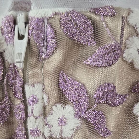 Rare Editions Baby Girl Formal Dress Purple Embroidered Frilly Mesh Tulle Ruffle - Picture 7 of 12